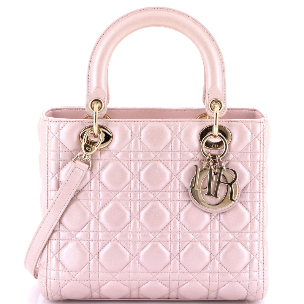 Lady Dior Bag Cannage Quilt Metallic Leather Medium