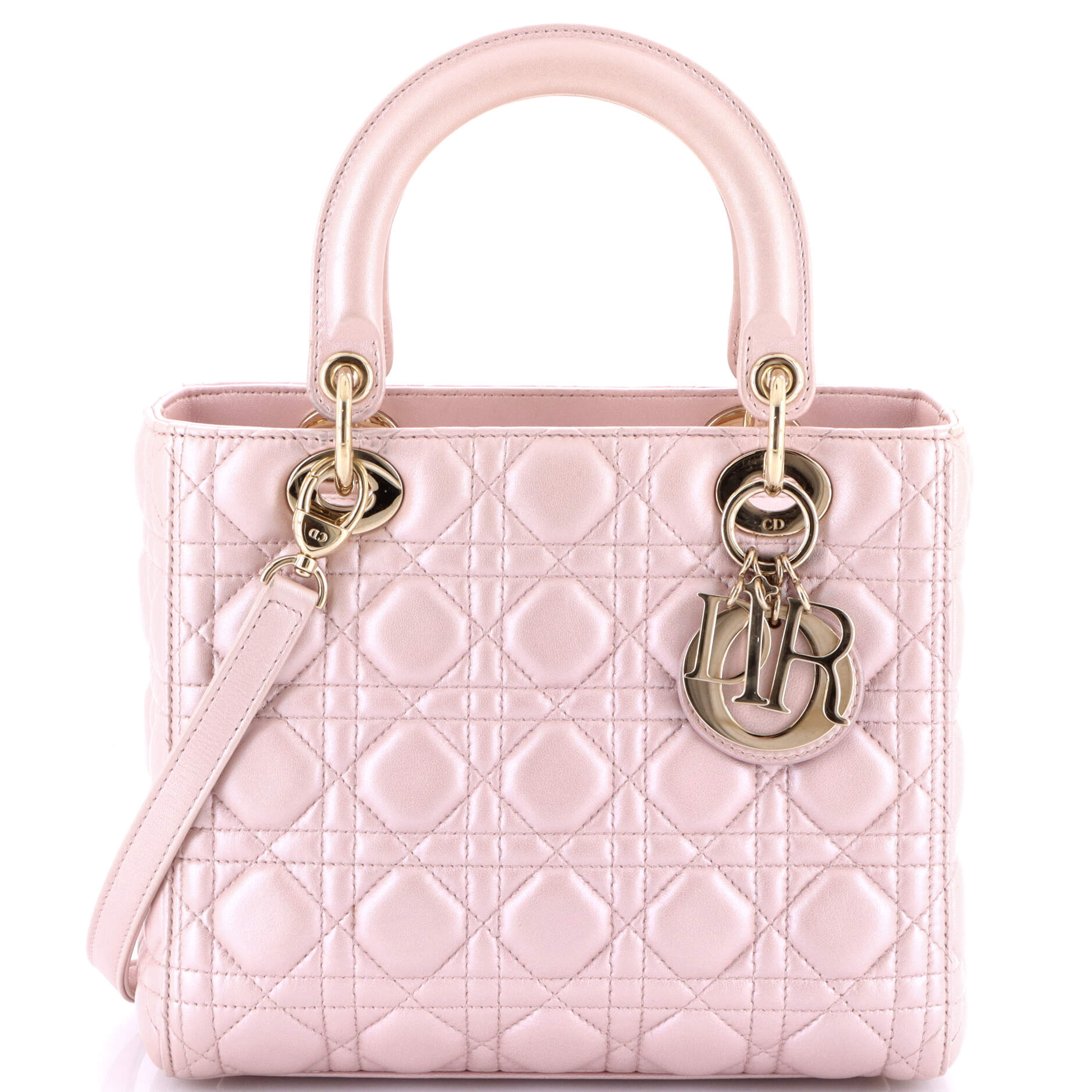 Lady Dior Bag Cannage Quilt Metallic Leather Medium