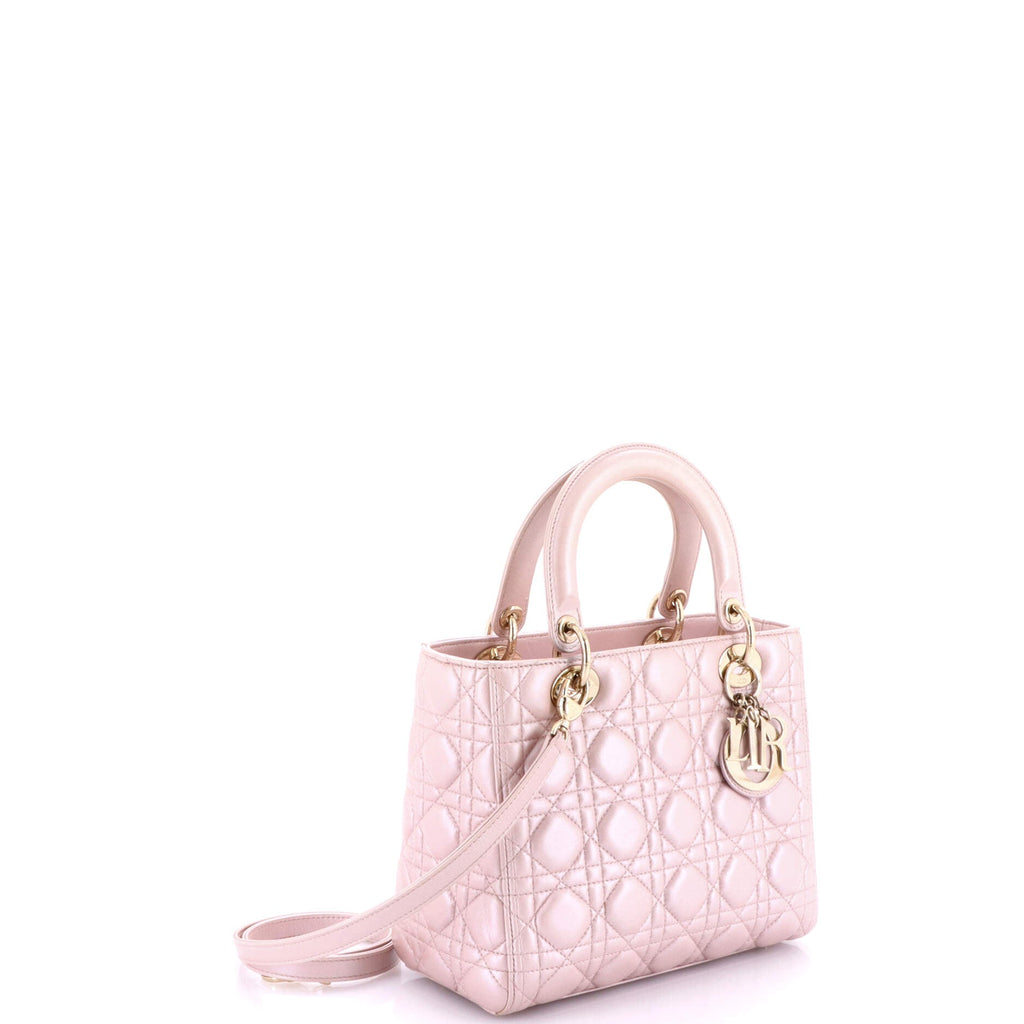 Lady Dior Bag Cannage Quilt Metallic Leather Medium