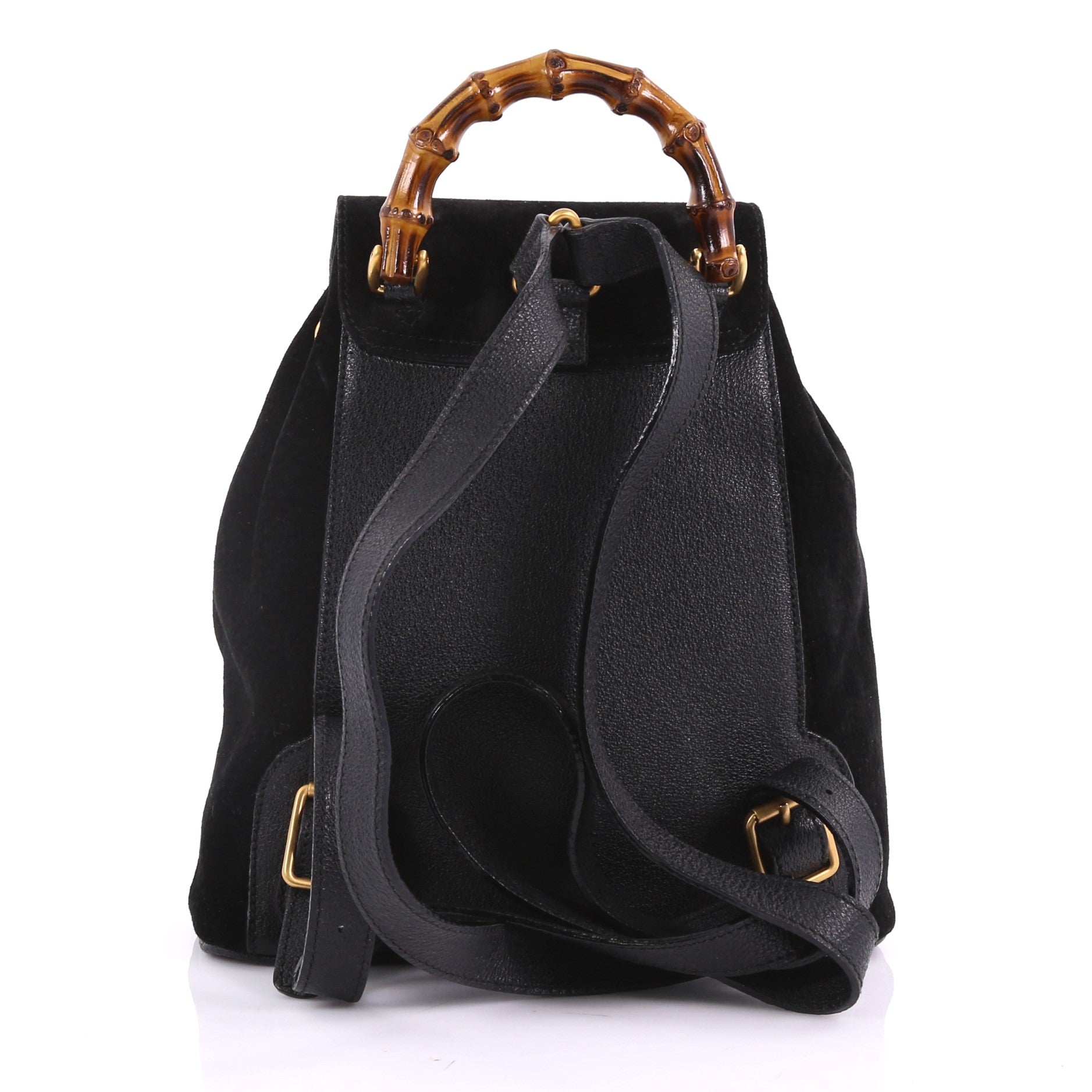Vintage Bamboo Backpack Suede Mini
