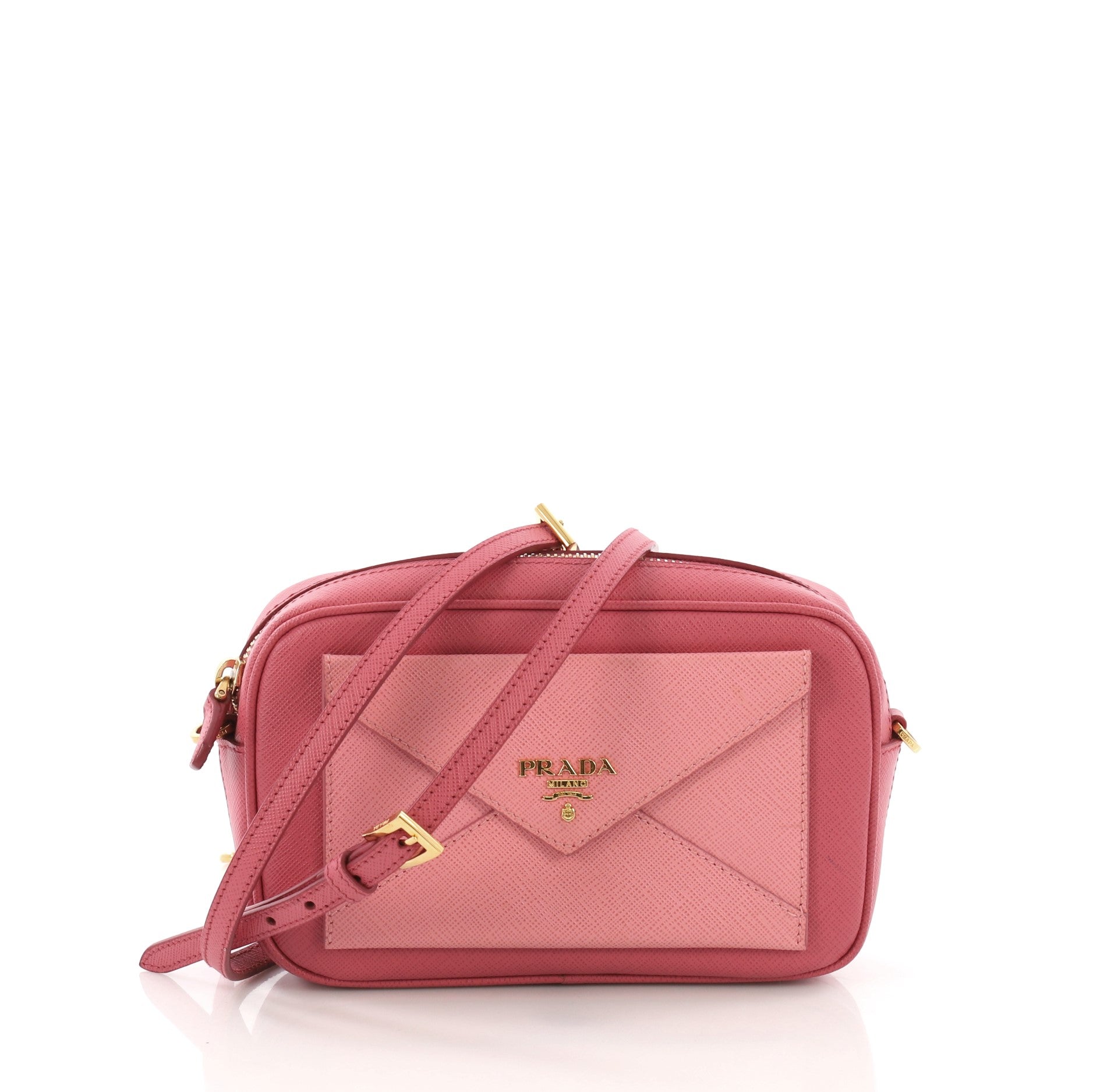 Front Pocket Zip Crossbody Bag Saffiano Leather Mini