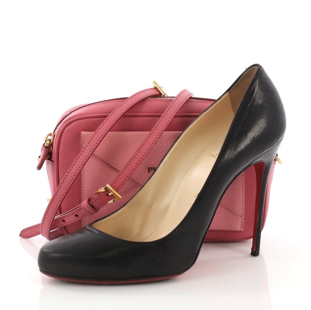 Front Pocket Zip Crossbody Bag Saffiano Leather Mini