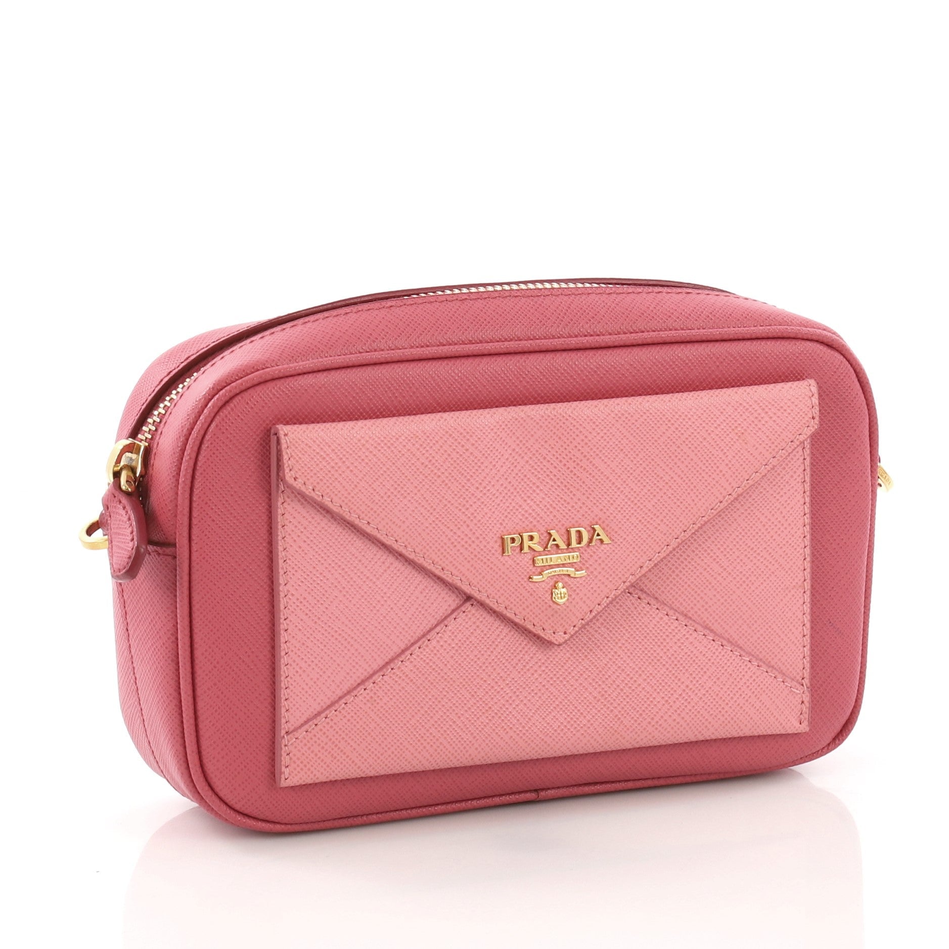 Front Pocket Zip Crossbody Bag Saffiano Leather Mini