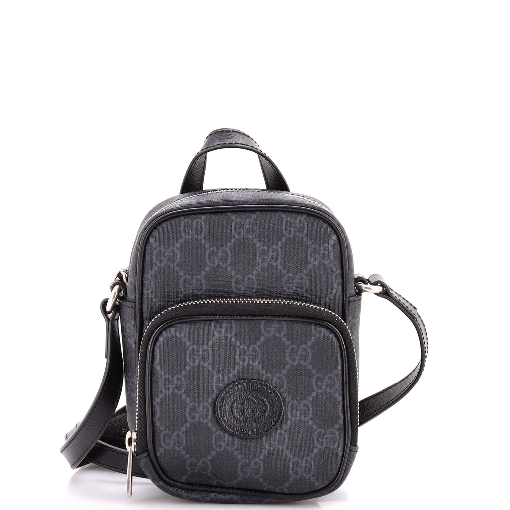 Interlocking G Patch Top Handle Crossbody Bag GG Coated Canvas Mini