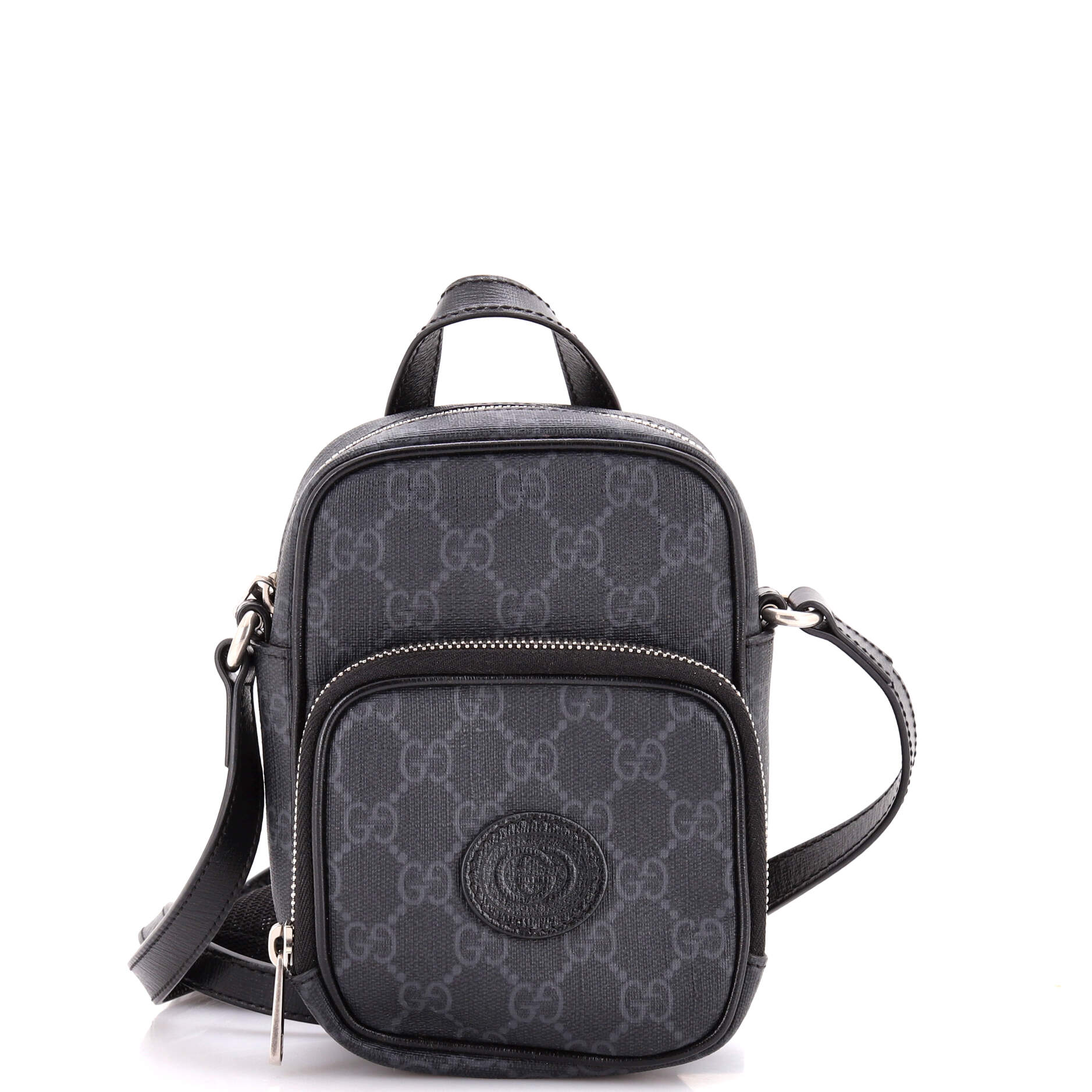 Interlocking G Patch Top Handle Crossbody Bag GG Coated Canvas Mini