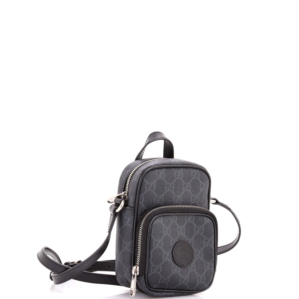 Interlocking G Patch Top Handle Crossbody Bag GG Coated Canvas Mini