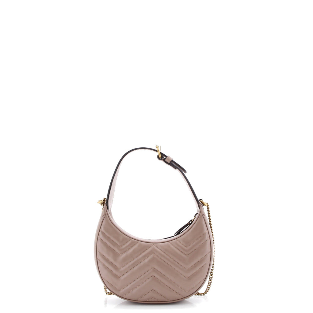 GG Marmont Half Moon Hobo Matelasse Leather Mini