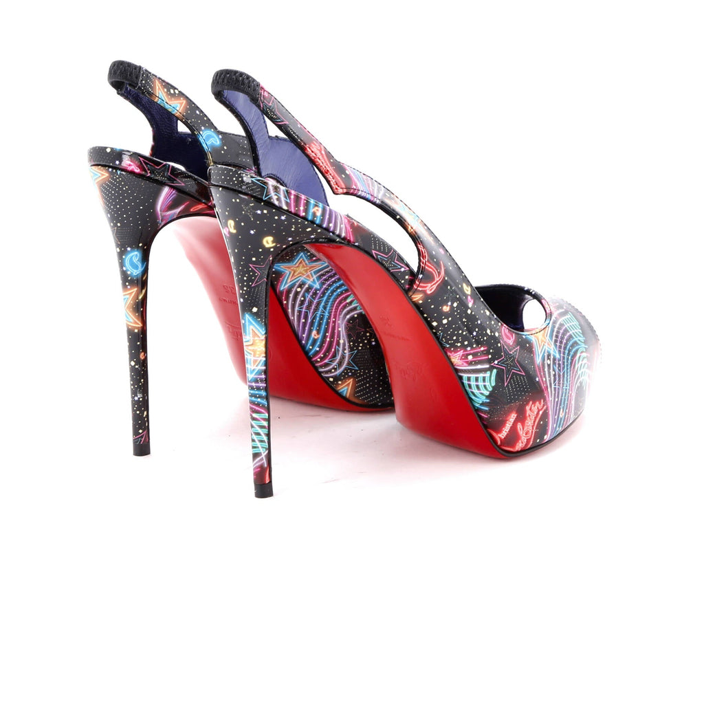 Women's Hot Chick Sling Alta Pumps Printed Patent 120