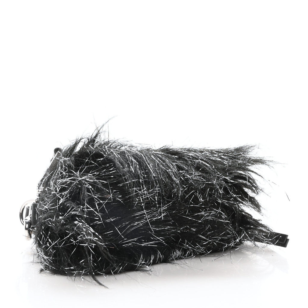 Faux Fur The Monster Snapshot Camera Bag Black Silver