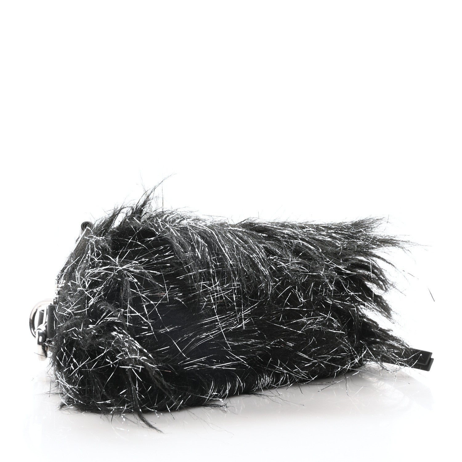 Faux Fur The Monster Snapshot Camera Bag Black Silver