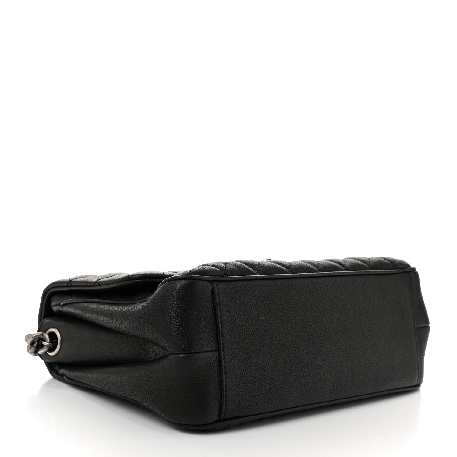 Caviar Quilted Medium Rock In Rome Single Flap Black