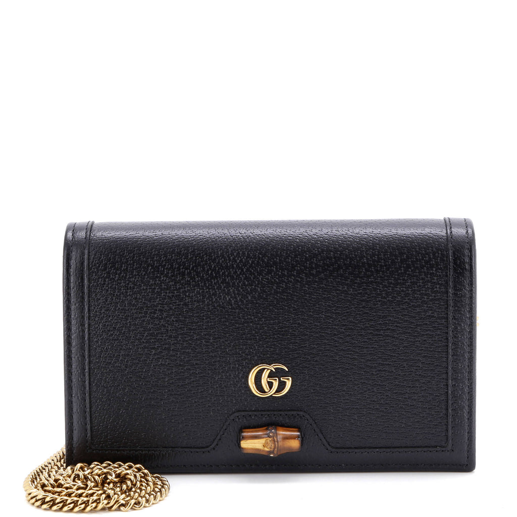 Diana Bamboo Chain Flap Bag Leather Mini