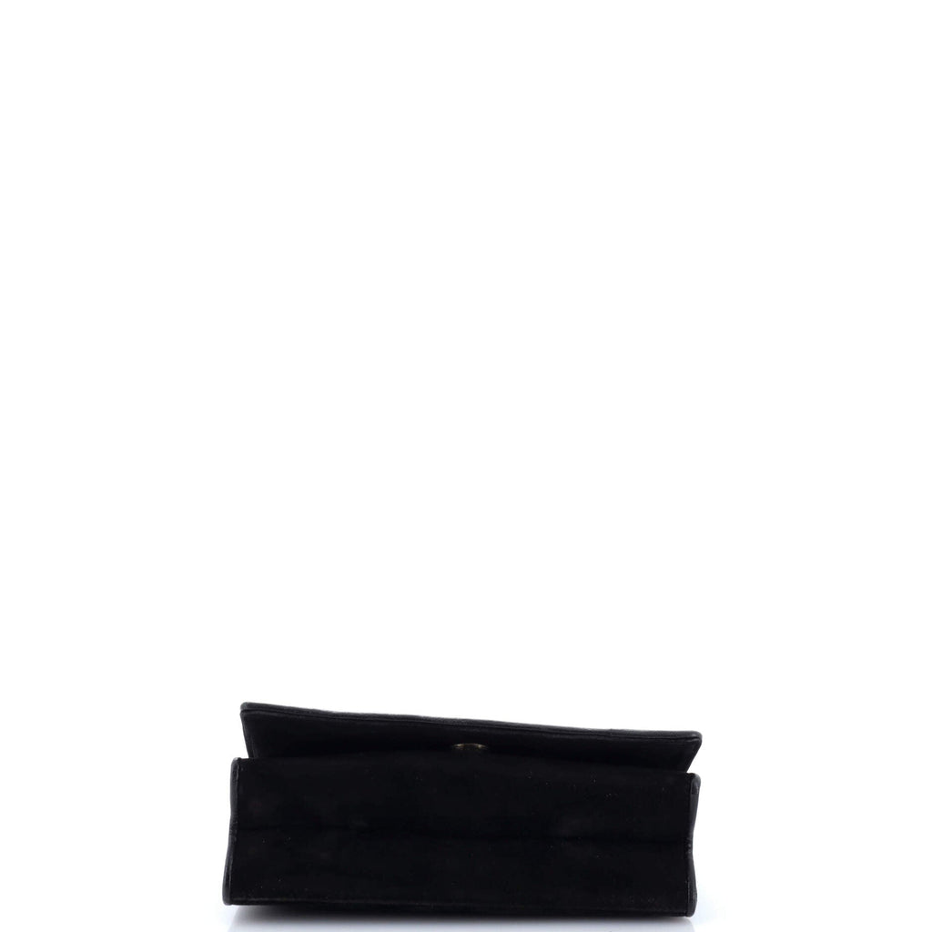 Vintage CC Chain Full Flap Bag Quilted Suede Small