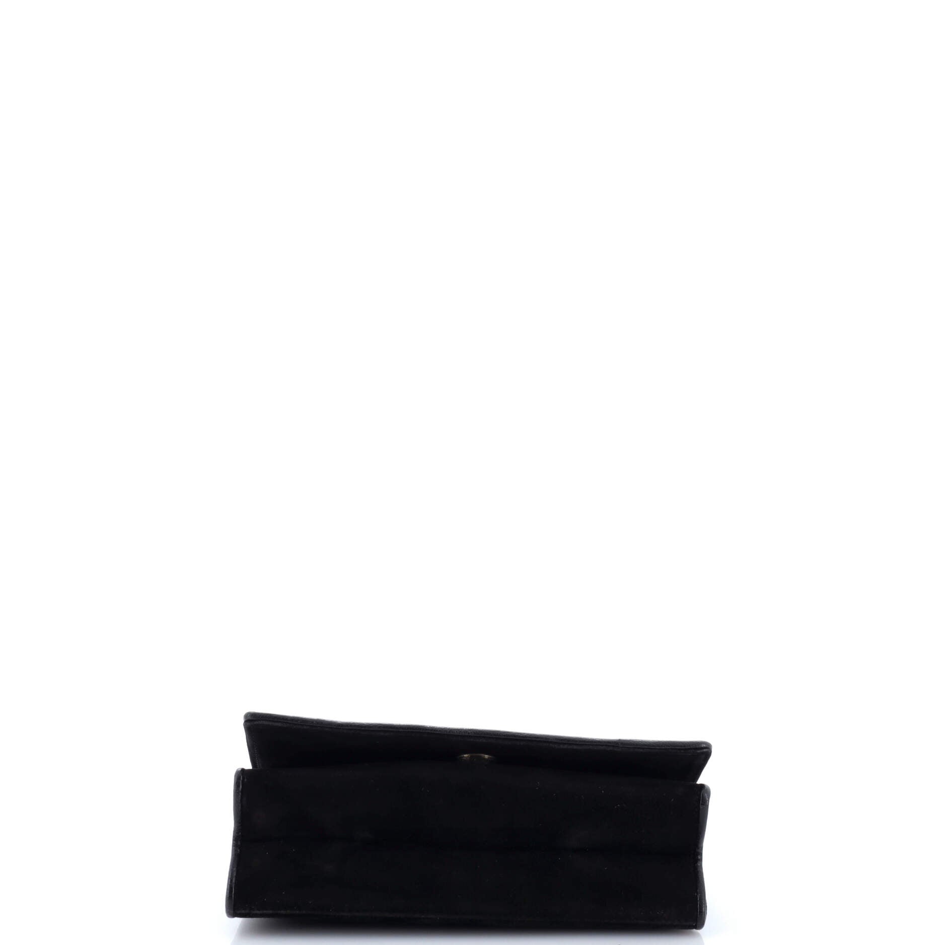 Vintage CC Chain Full Flap Bag Quilted Suede Small