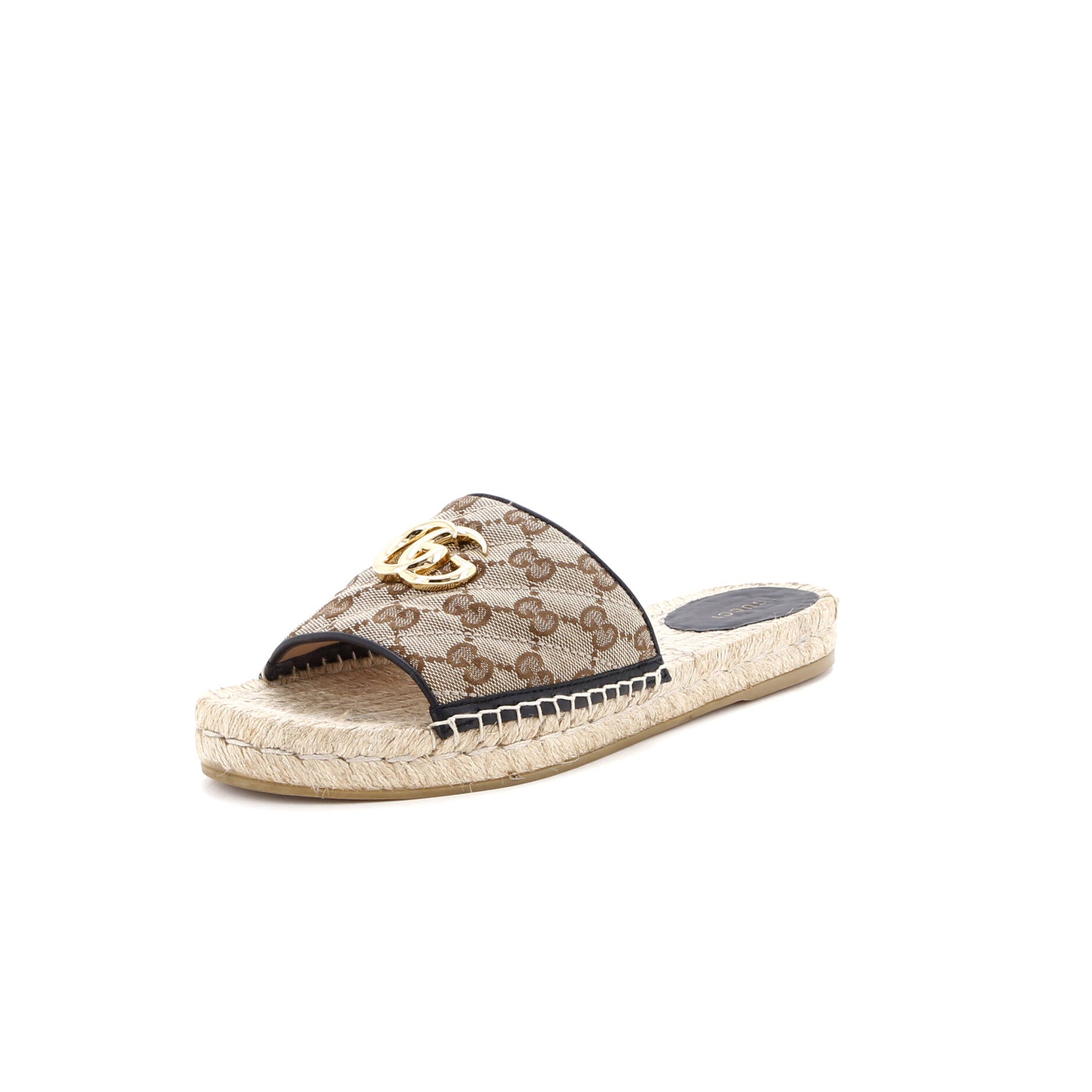 Women's GG Marmont Espadrilles Slide Sandals Diagonal Quilted GG Canvas