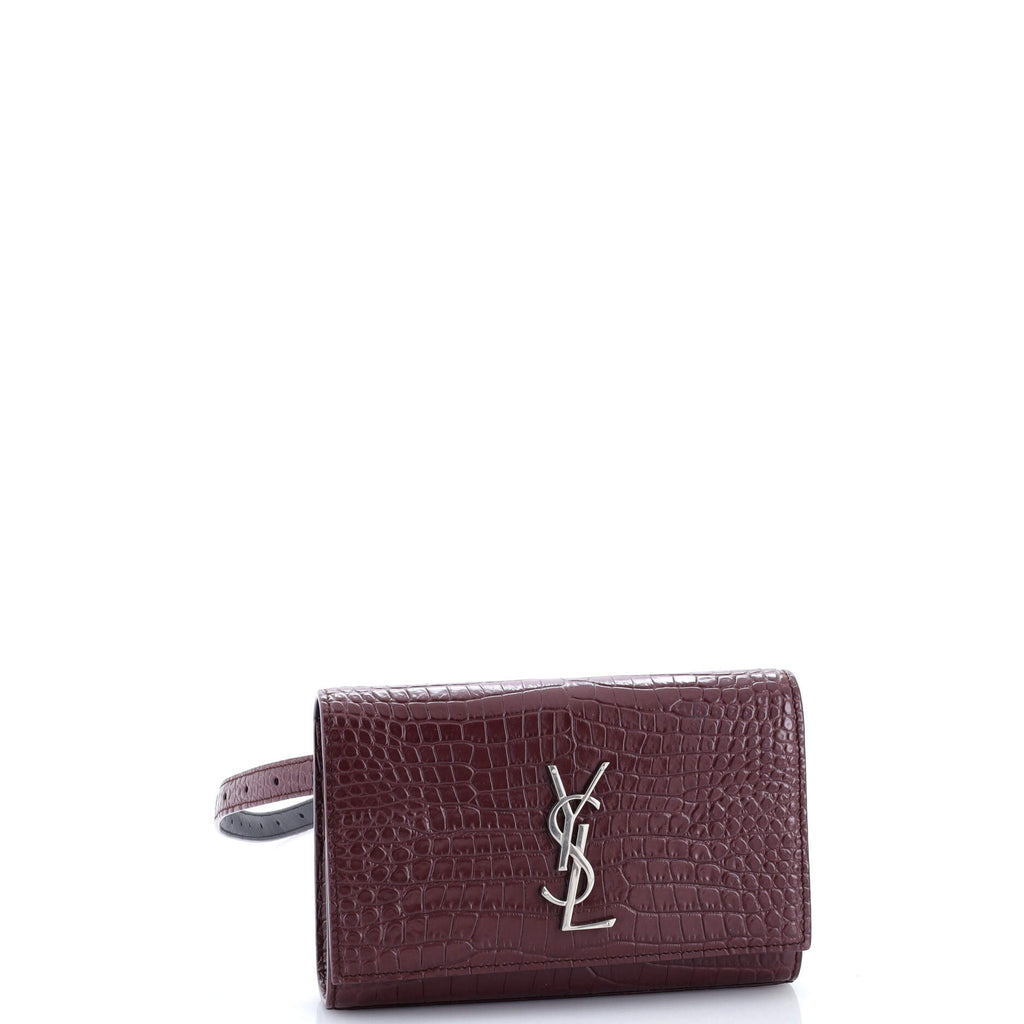 Classic Monogram Kate Belt Bag Crocodile Embossed Leather