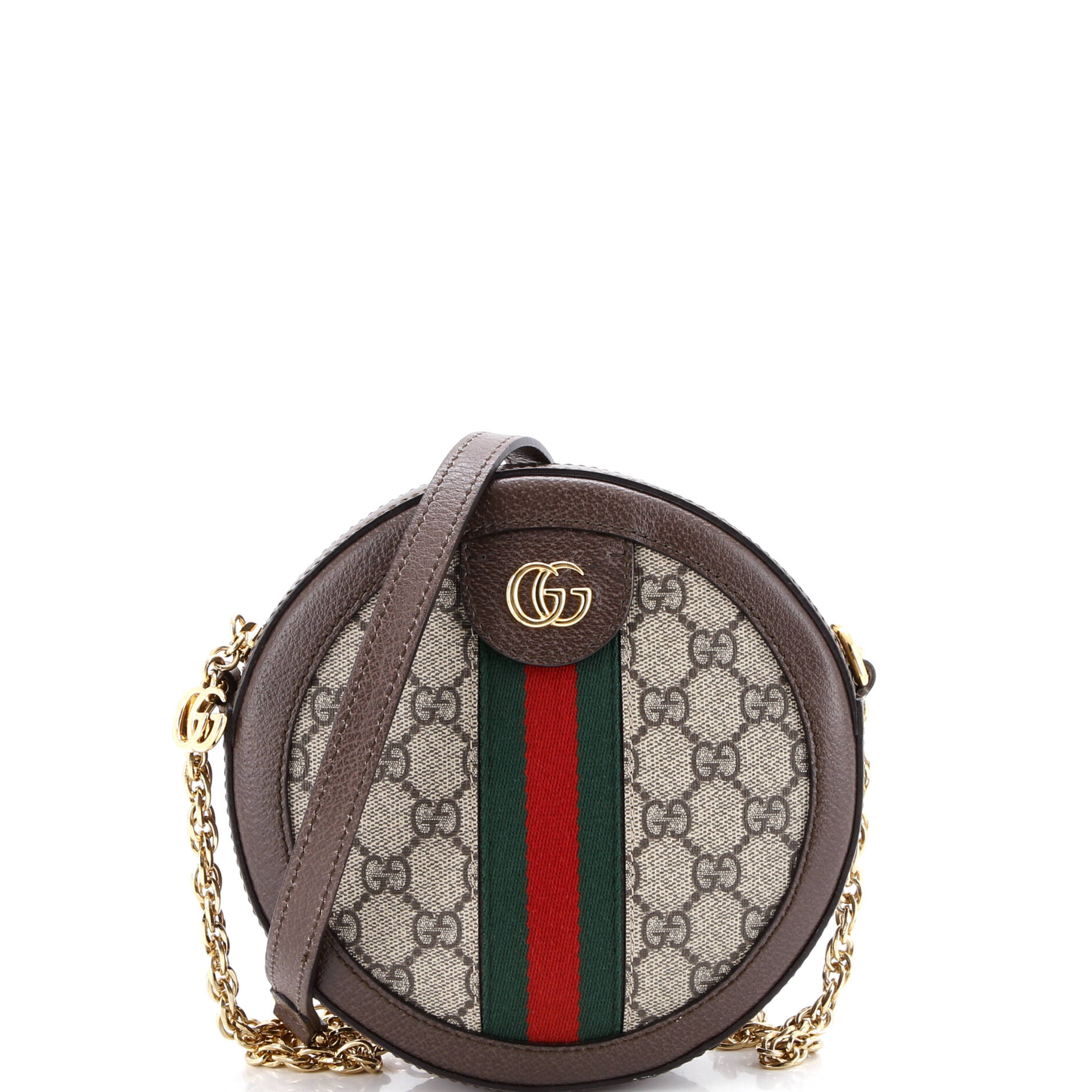 Ophidia Round Shoulder Bag GG Coated Canvas Mini