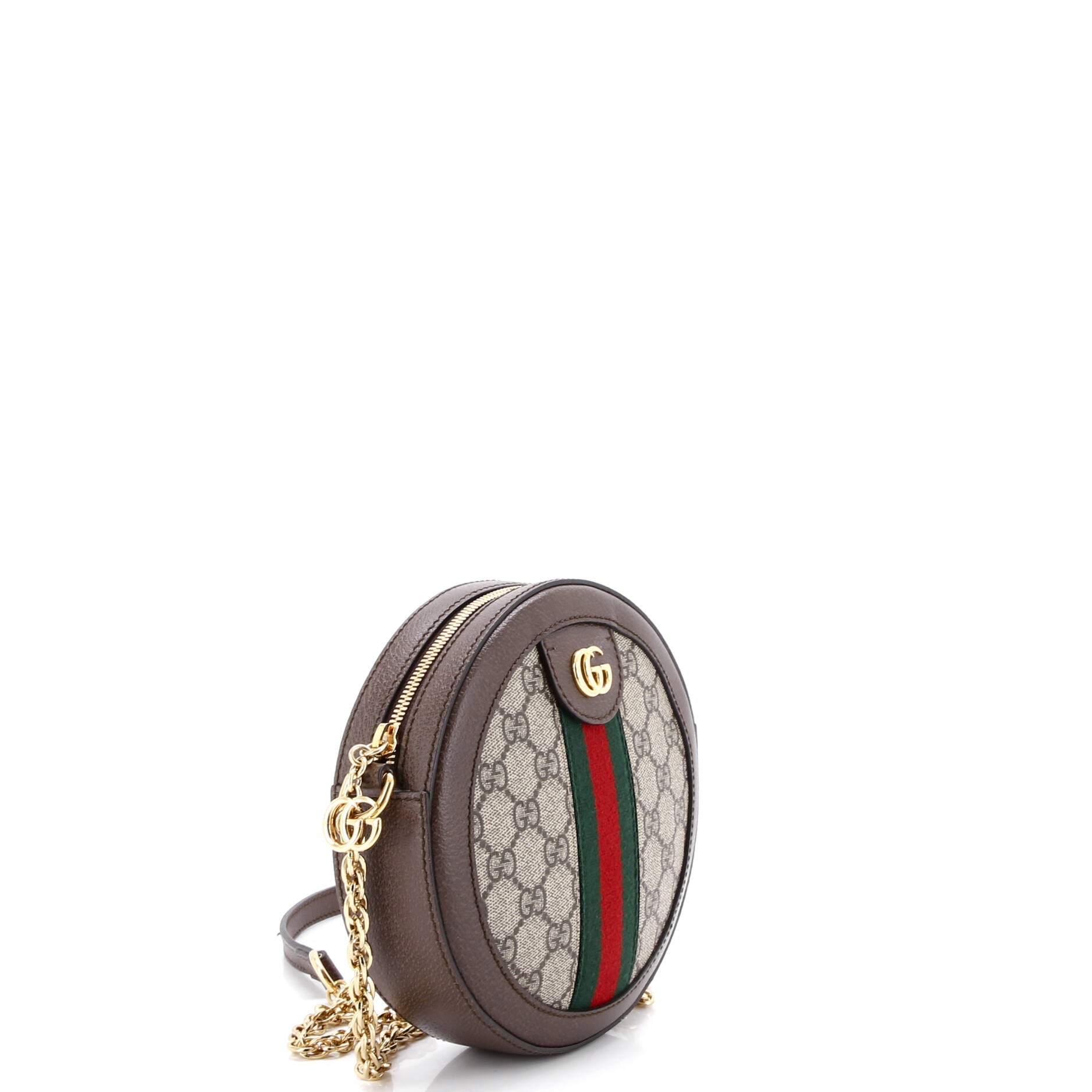Ophidia Round Shoulder Bag GG Coated Canvas Mini