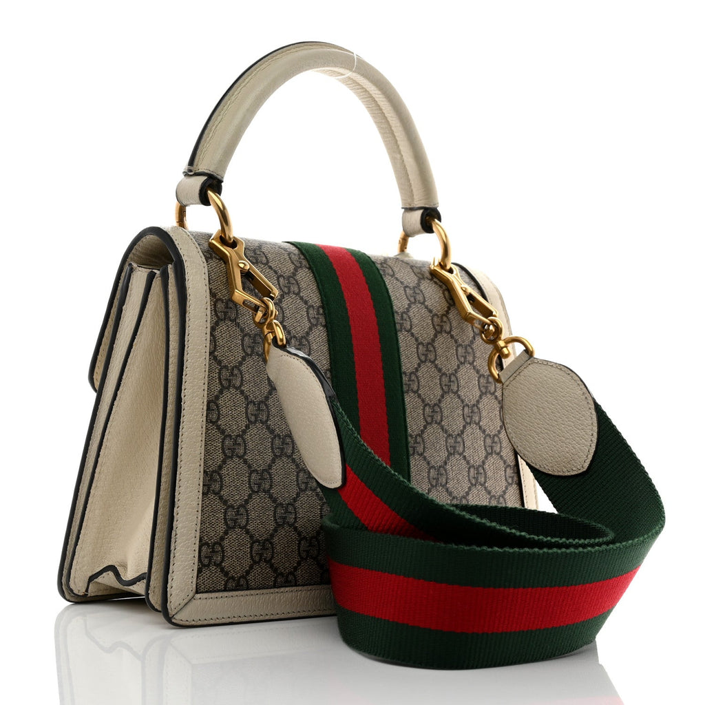 GG Supreme Monogram Small Queen Margaret Top Handle Bag White