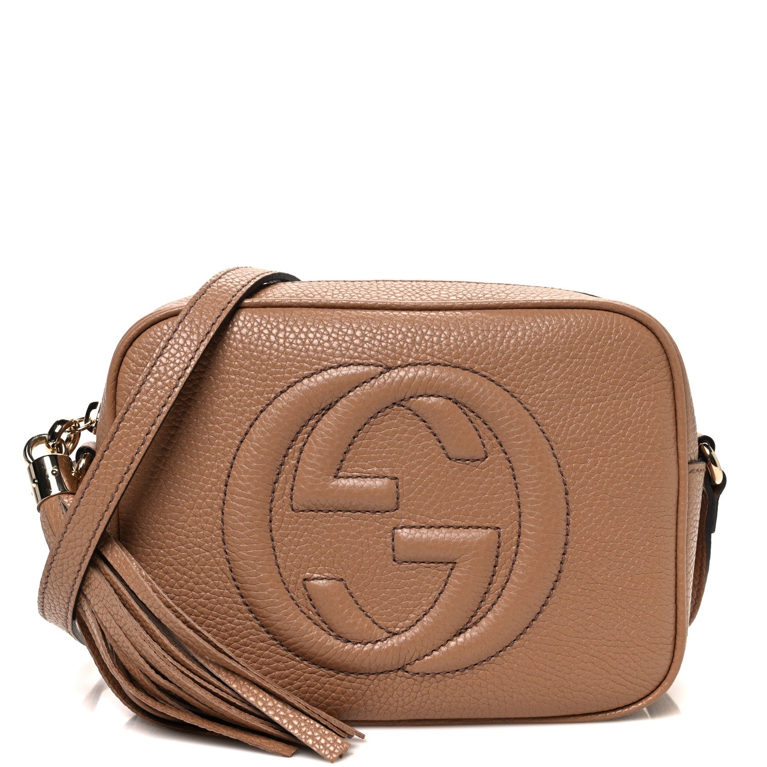 Pebbled Calfskin Small Soho Disco Bag Camelia