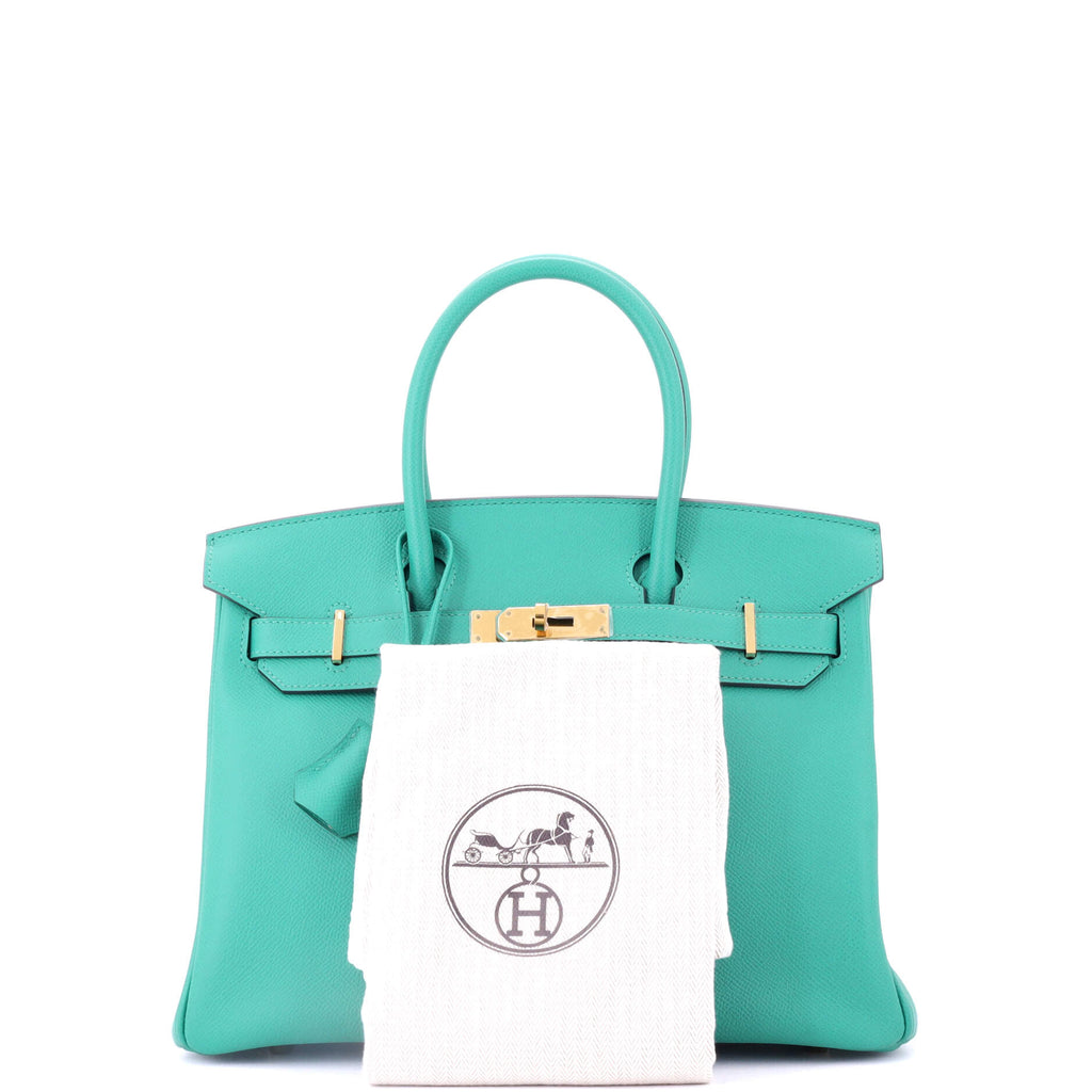 Birkin Handbag Vert Verone Epsom with Gold Hardware 30