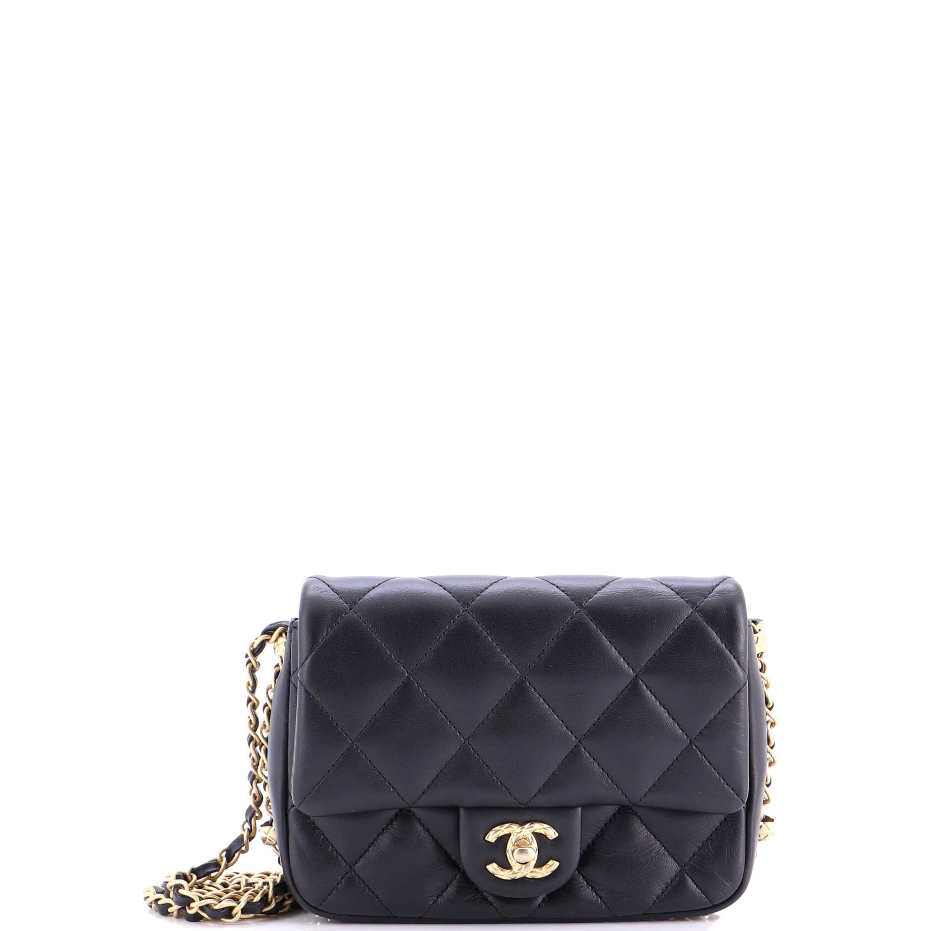 CC Dynasty Chain Around Flap Bag Quilted Lambskin Small