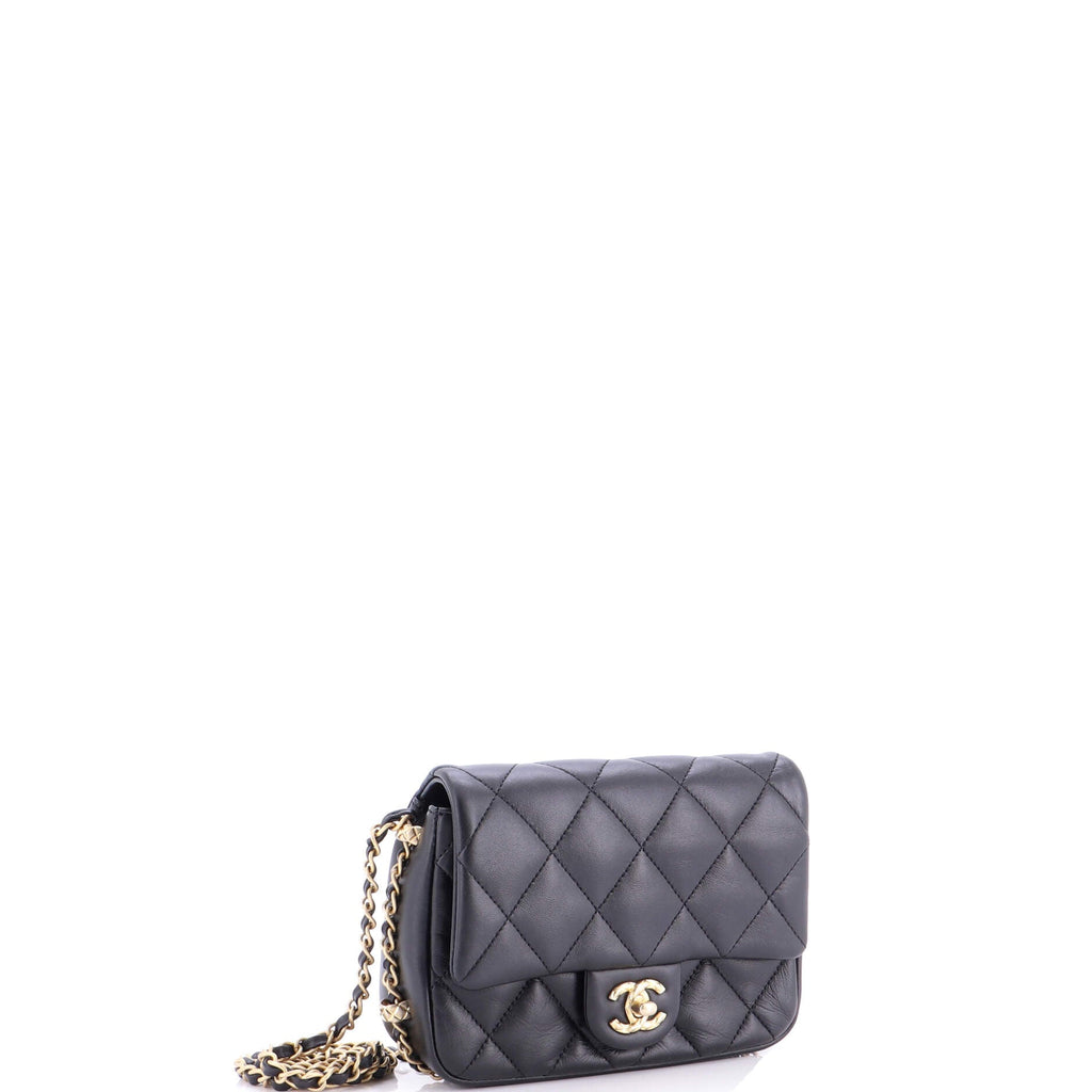 CC Dynasty Chain Around Flap Bag Quilted Lambskin Small