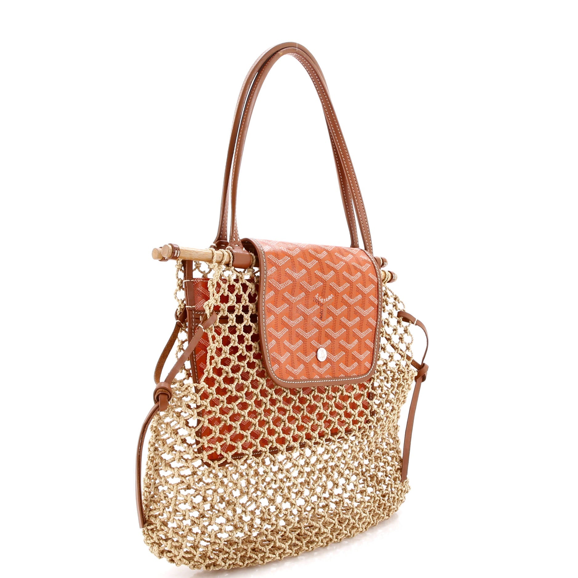 Aligre Bag Raffia Net with Coated Canvas