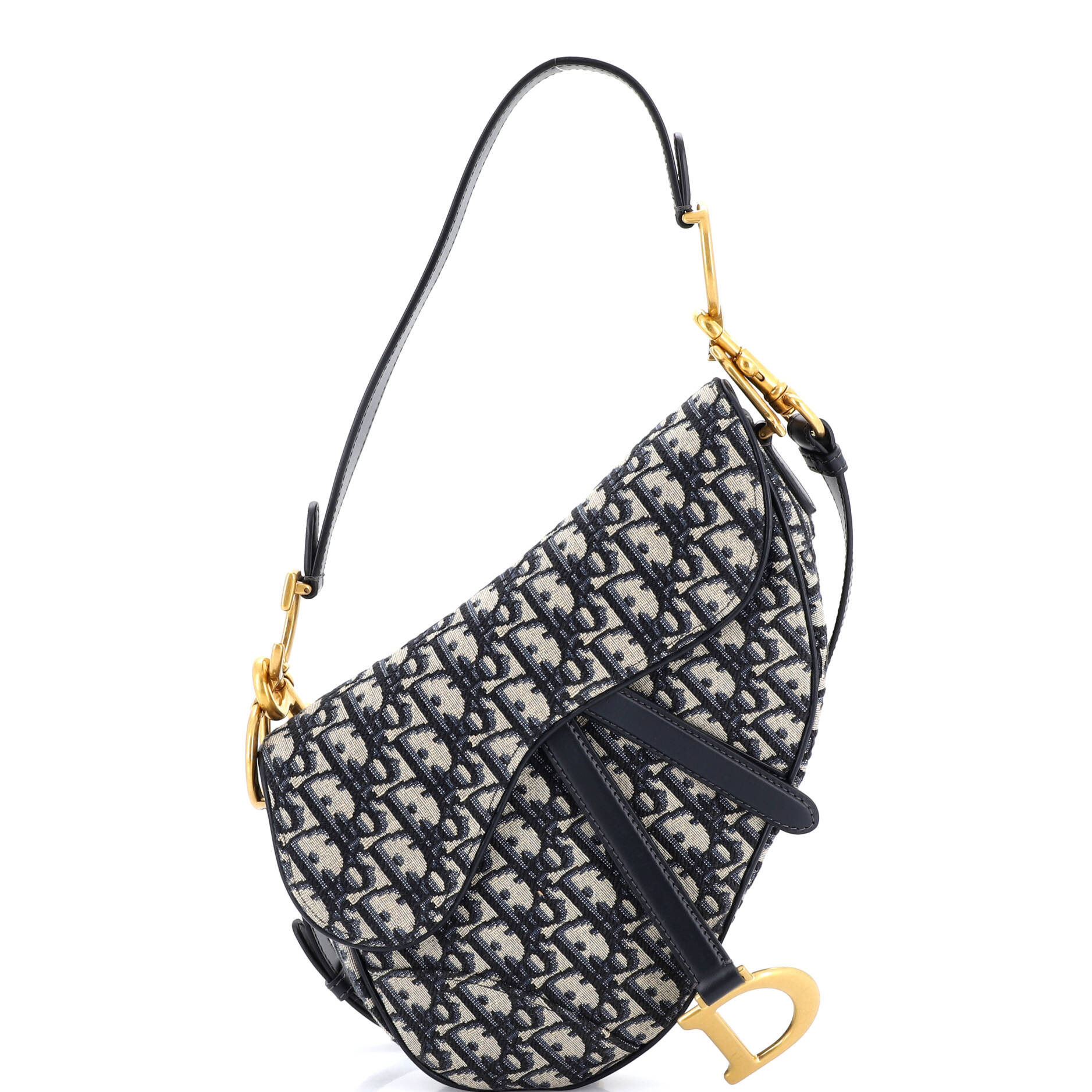Saddle Handbag with Strap Oblique Canvas Medium