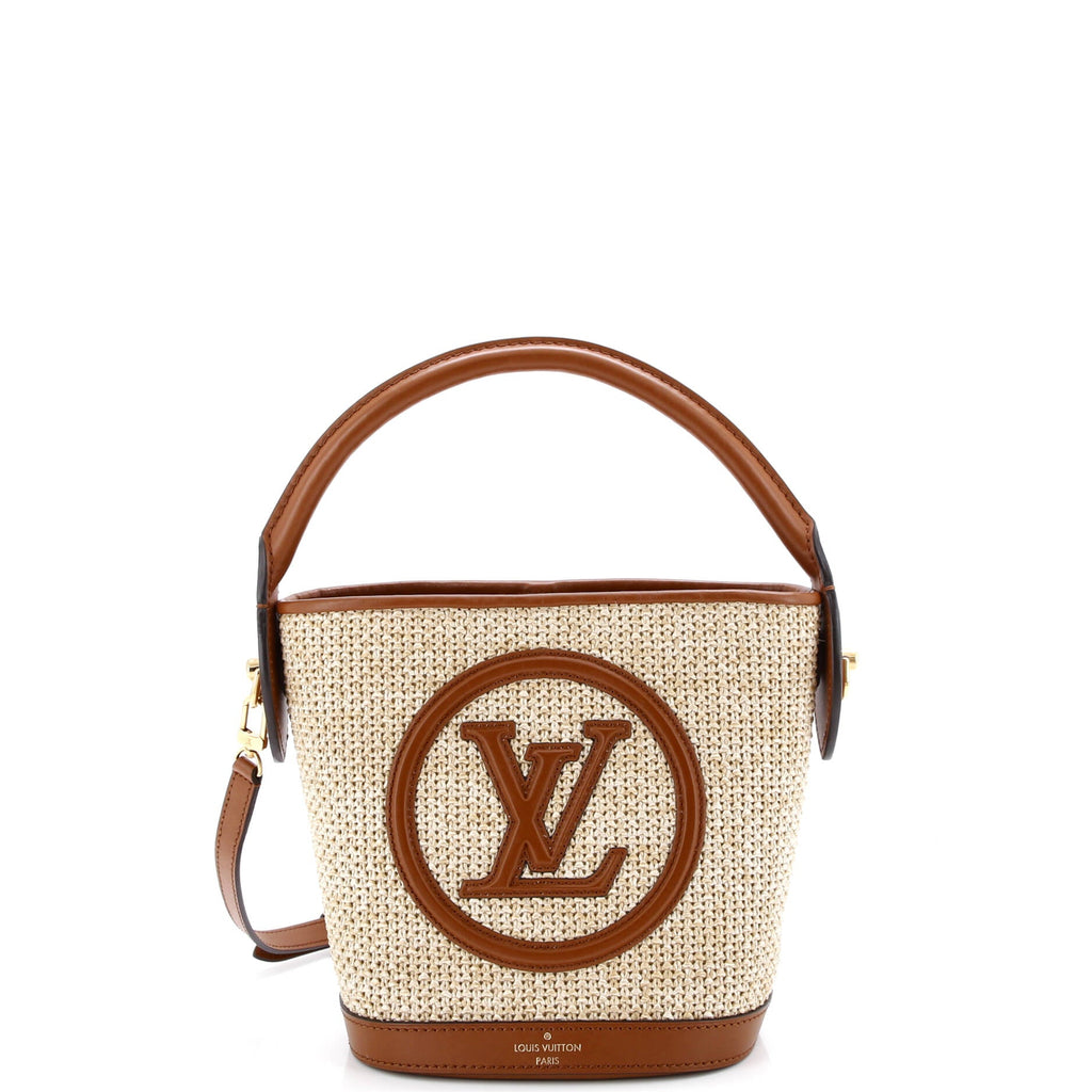 Petit Bucket NM Bag Raffia with Leather