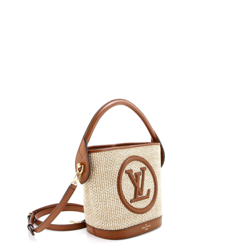 Petit Bucket NM Bag Raffia with Leather