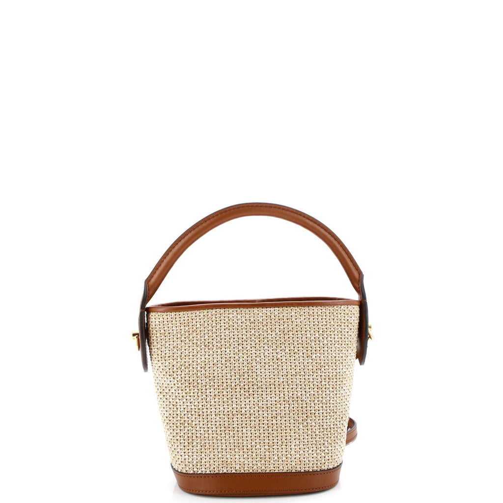 Petit Bucket NM Bag Raffia with Leather