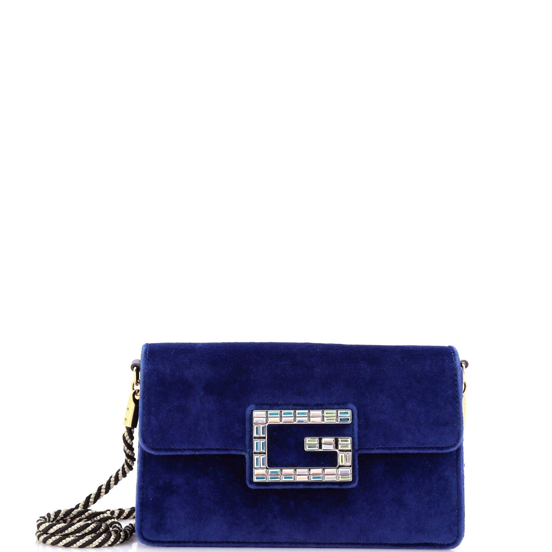 G Broadway Shoulder Bag Velvet with Crystals Small