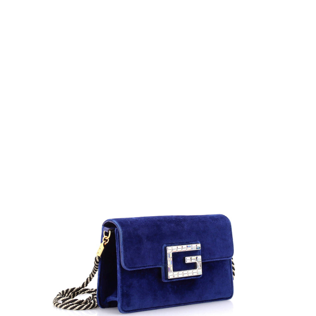 G Broadway Shoulder Bag Velvet with Crystals Small