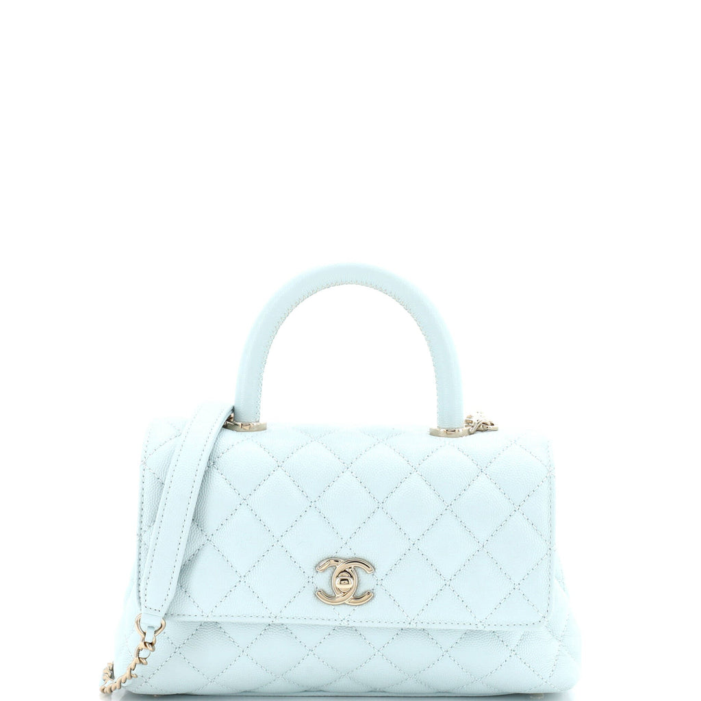 Coco Top Handle Bag Quilted Caviar Mini