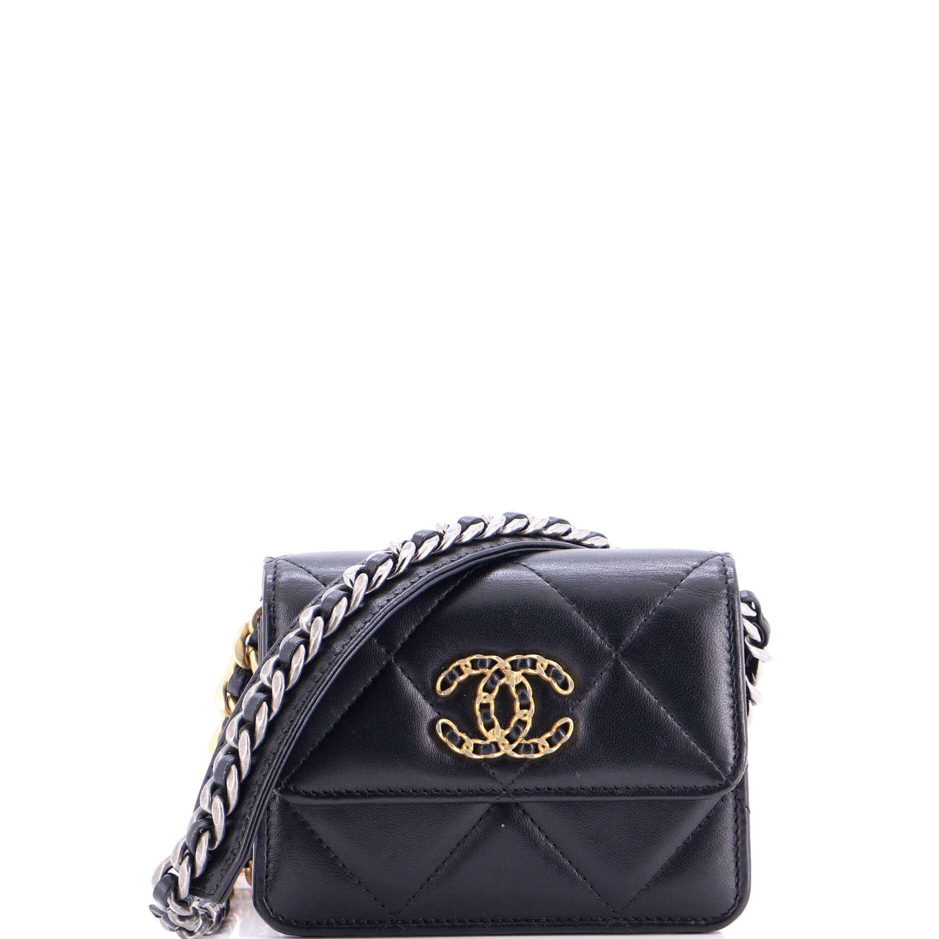 19 Card Compartment Crossbody Quilted Leather