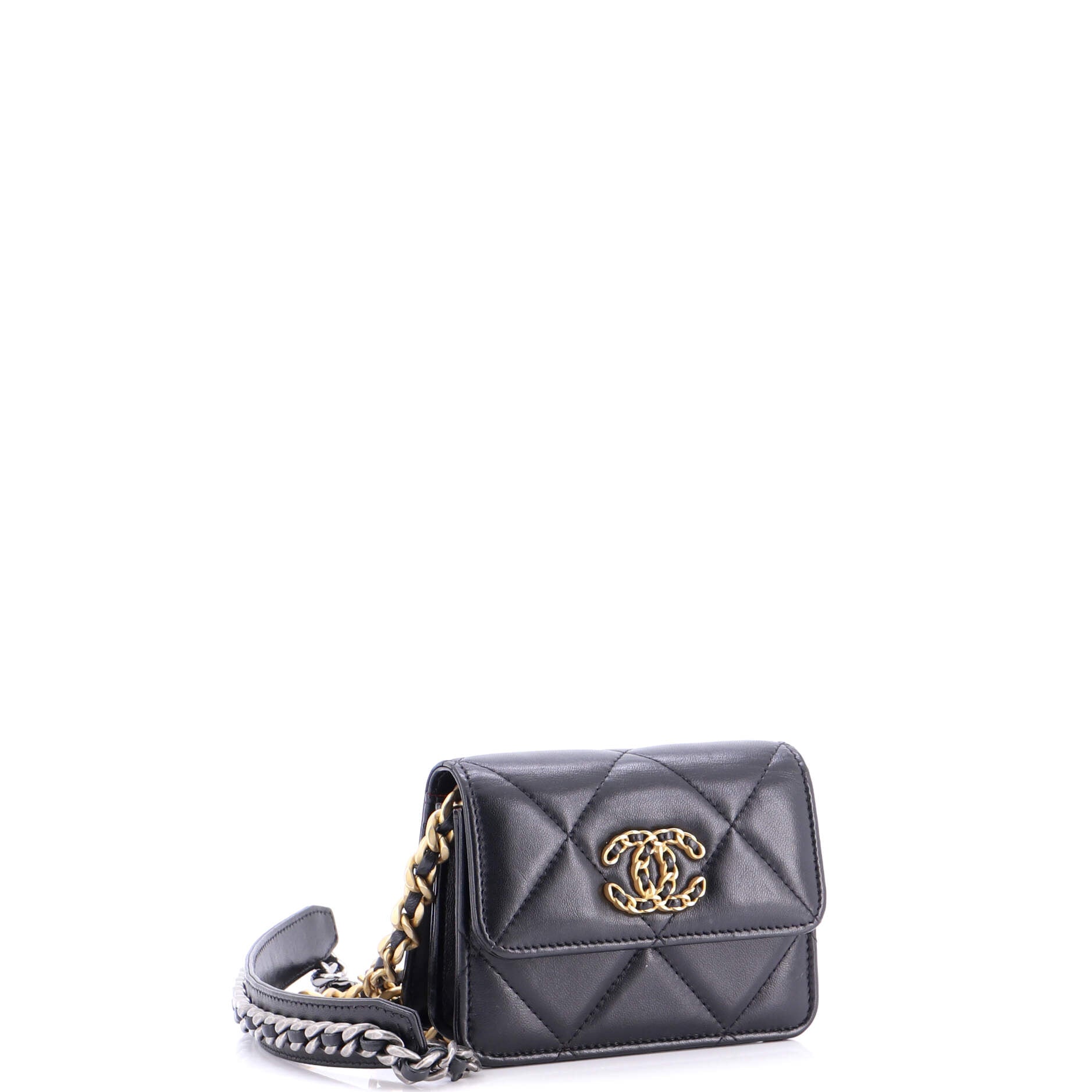 19 Card Compartment Crossbody Quilted Leather