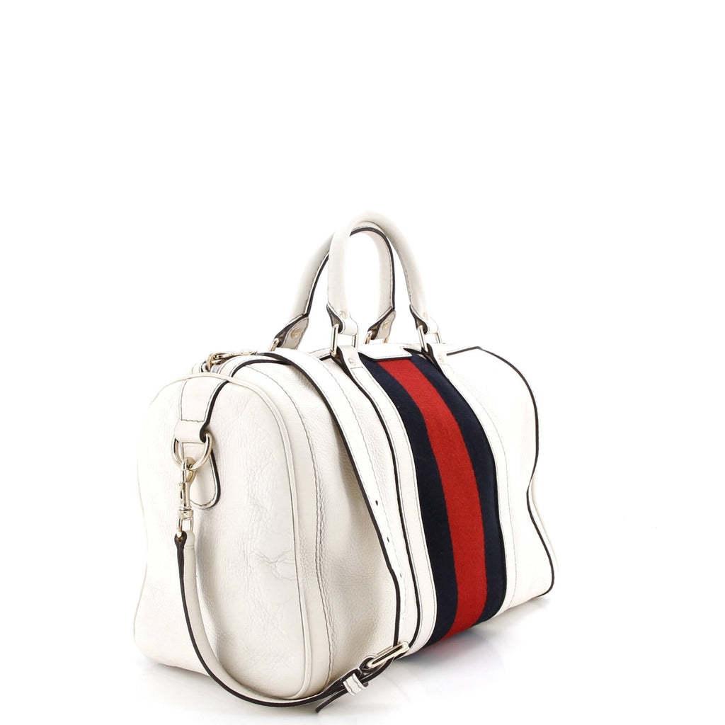 Vintage Web Boston Bag Leather Medium