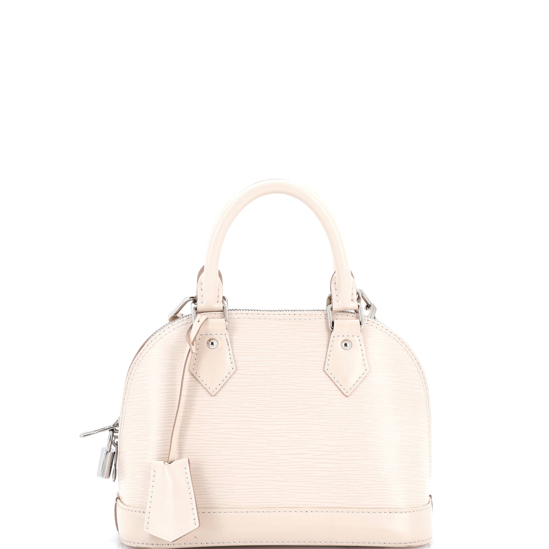 Alma Handbag Epi Leather with Logo Jacquard Strap BB