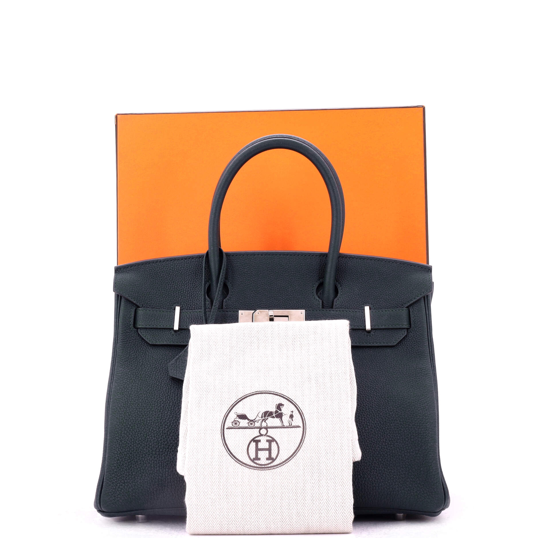 Birkin Handbag Vert Cypress Togo with Palladium Hardware 30
