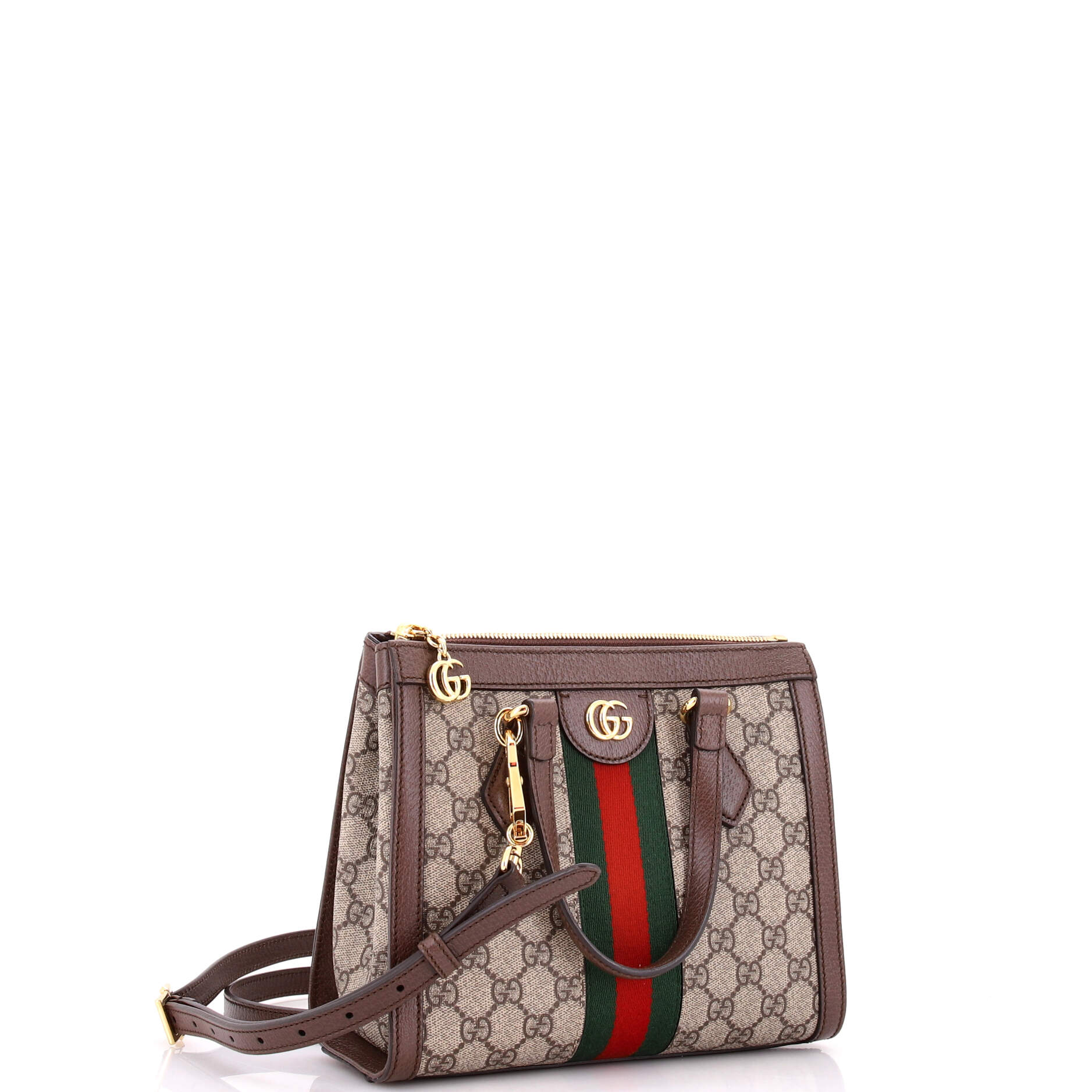 Ophidia Top Handle Tote GG Coated Canvas with Leather Small