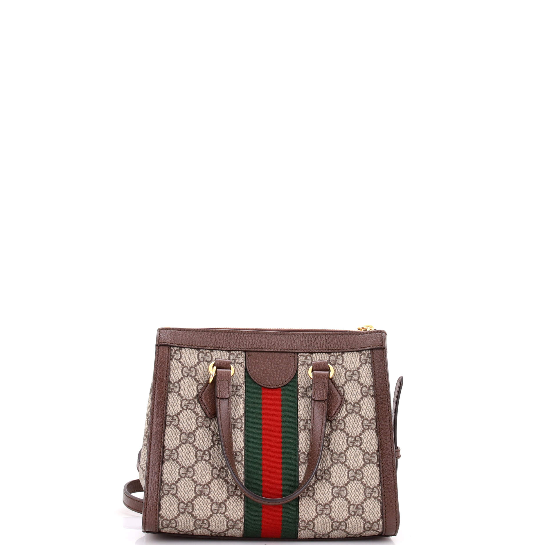 Ophidia Top Handle Tote GG Coated Canvas with Leather Small