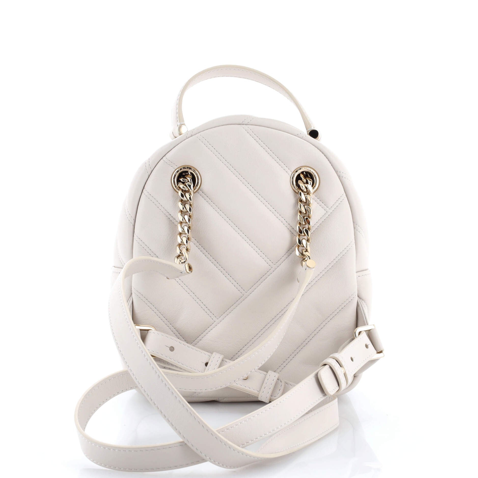 Serpenti Cabochon Backpack Diagonal Quilted Leather Small