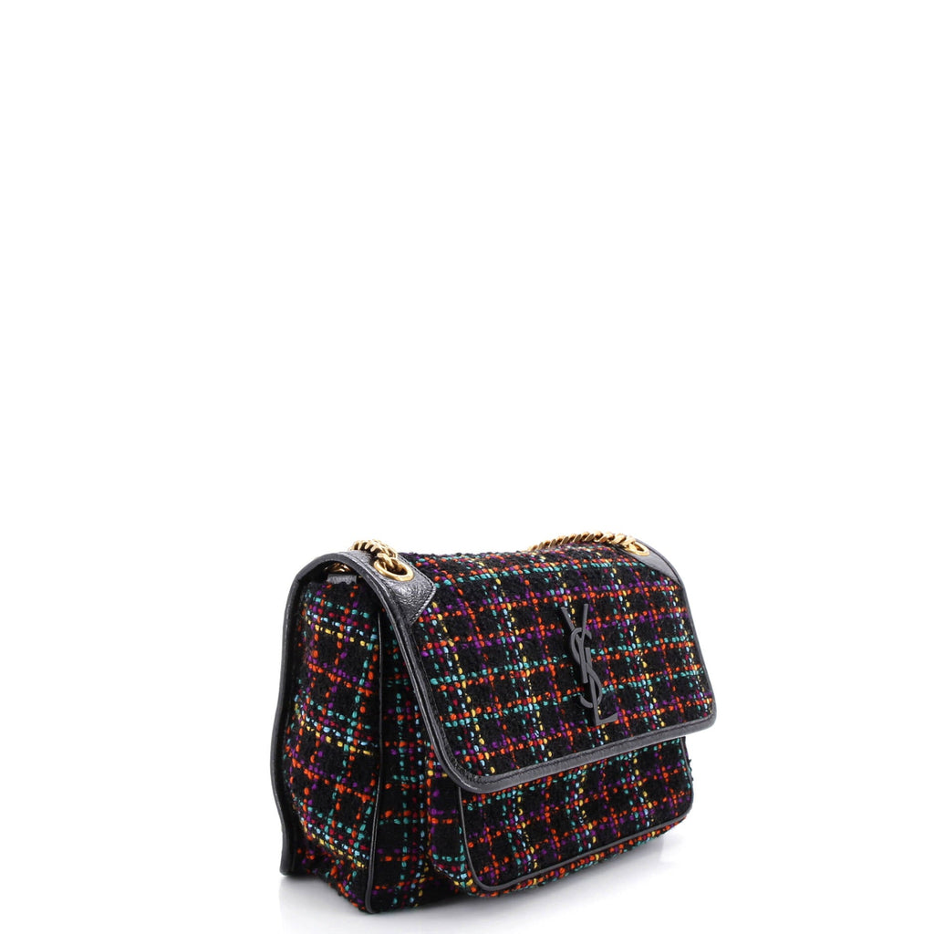 Niki Chain Flap Bag Matelasse Chevron Tweed Medium