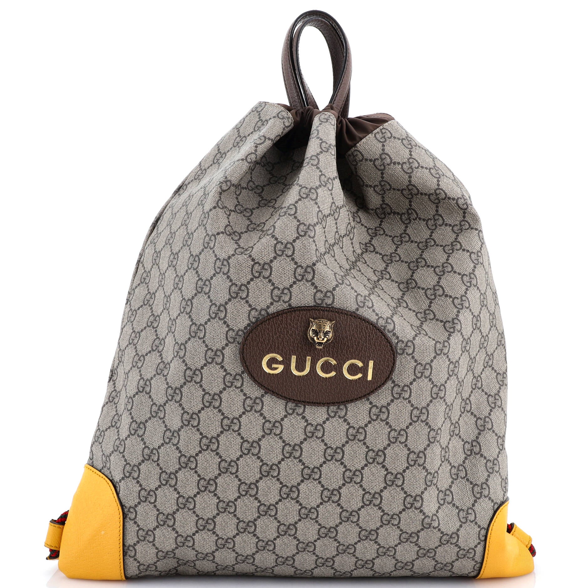 Neo Vintage Drawstring Backpack GG Coated Canvas Large