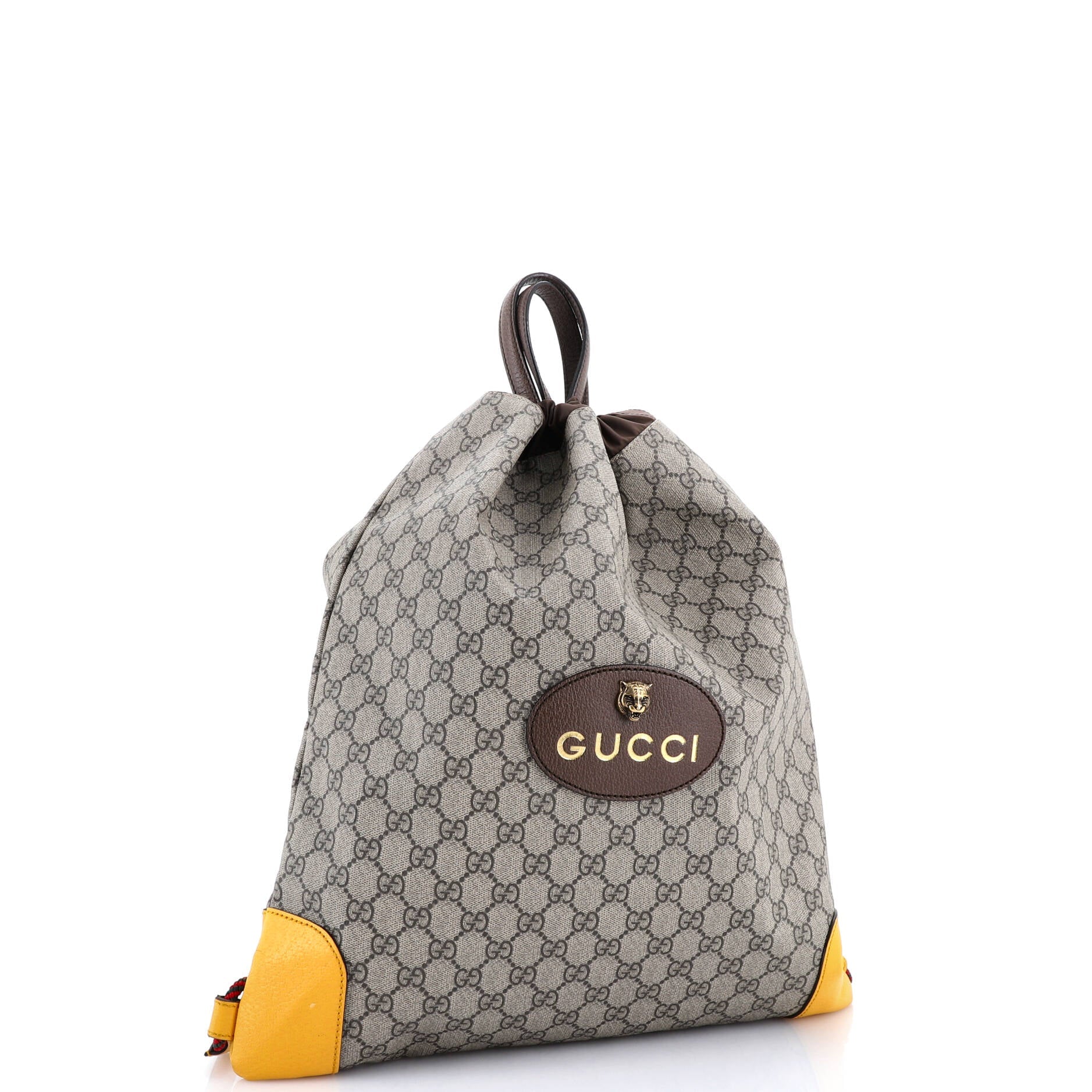 Neo Vintage Drawstring Backpack GG Coated Canvas Large