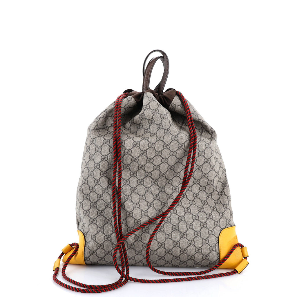 Neo Vintage Drawstring Backpack GG Coated Canvas Large