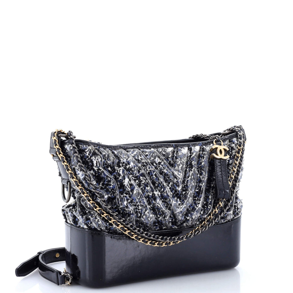 Gabrielle Hobo Chevron PVC Over Tweed Medium