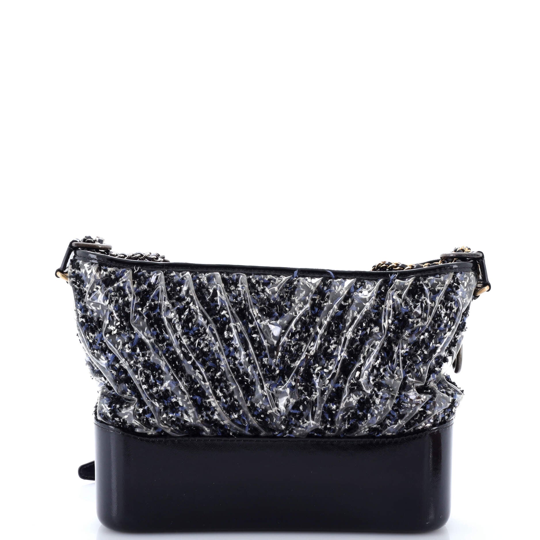 Gabrielle Hobo Chevron PVC Over Tweed Medium