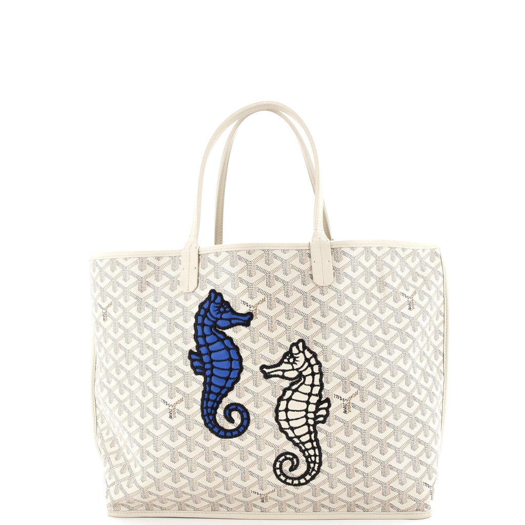 Anjou Reversible Tote Embroidered Coated Canvas PM